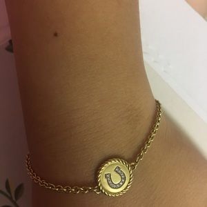 David yurman 18k yellow gold diamond horseshoe